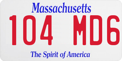 MA license plate 104MD6