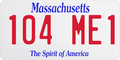 MA license plate 104ME1