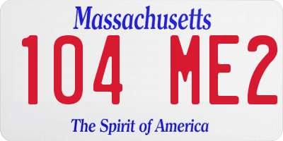 MA license plate 104ME2