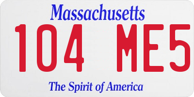 MA license plate 104ME5
