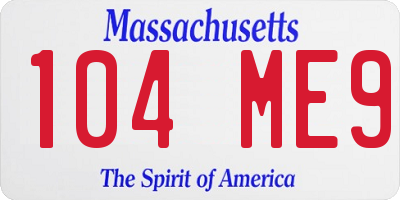 MA license plate 104ME9