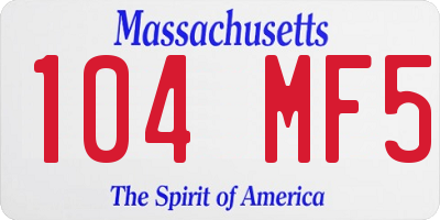 MA license plate 104MF5