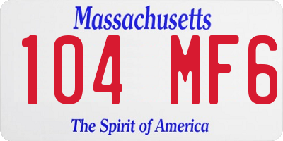 MA license plate 104MF6