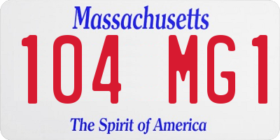 MA license plate 104MG1