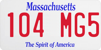 MA license plate 104MG5