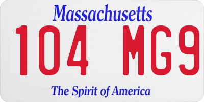 MA license plate 104MG9