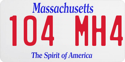 MA license plate 104MH4