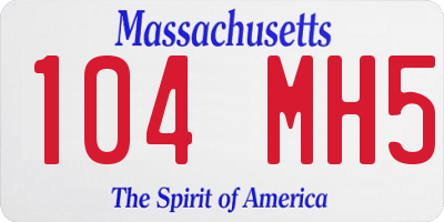 MA license plate 104MH5