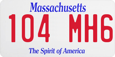 MA license plate 104MH6