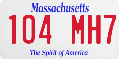MA license plate 104MH7