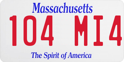 MA license plate 104MI4