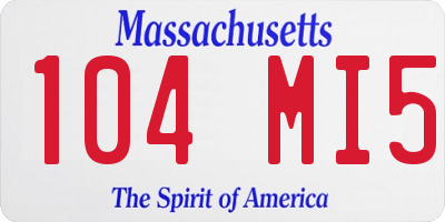 MA license plate 104MI5