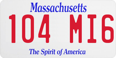 MA license plate 104MI6