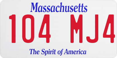MA license plate 104MJ4