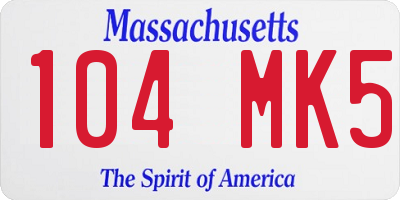 MA license plate 104MK5