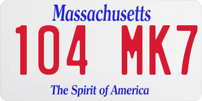 MA license plate 104MK7