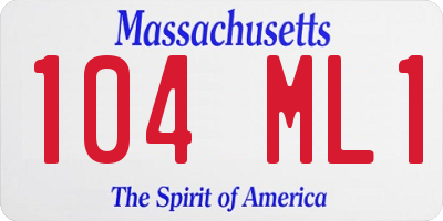 MA license plate 104ML1