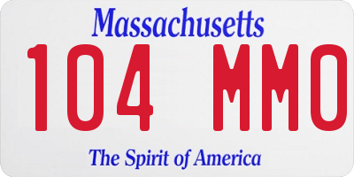 MA license plate 104MM0