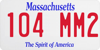 MA license plate 104MM2