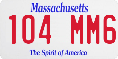 MA license plate 104MM6