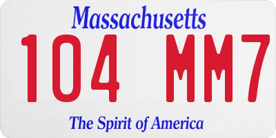 MA license plate 104MM7