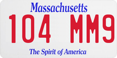 MA license plate 104MM9