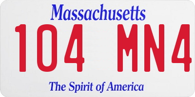 MA license plate 104MN4