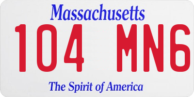 MA license plate 104MN6