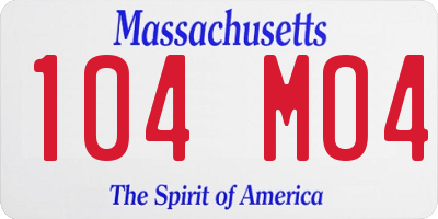 MA license plate 104MO4