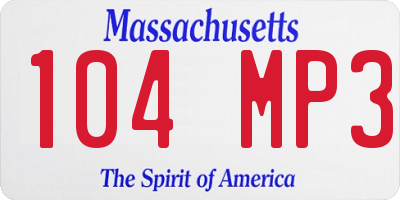 MA license plate 104MP3