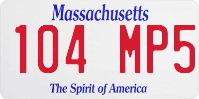MA license plate 104MP5