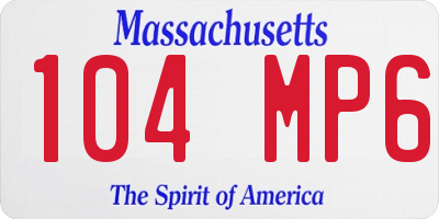 MA license plate 104MP6