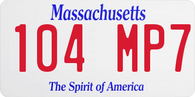 MA license plate 104MP7