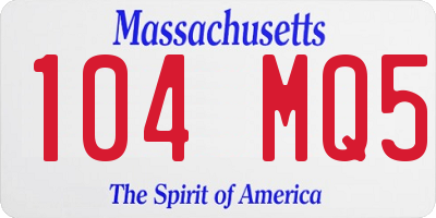 MA license plate 104MQ5