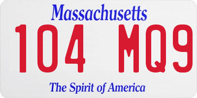 MA license plate 104MQ9