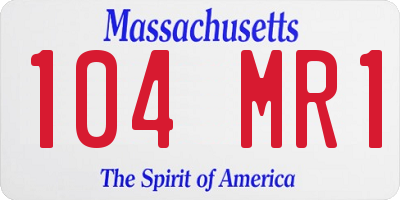 MA license plate 104MR1