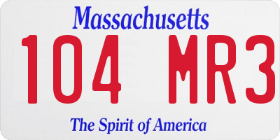 MA license plate 104MR3