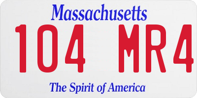 MA license plate 104MR4