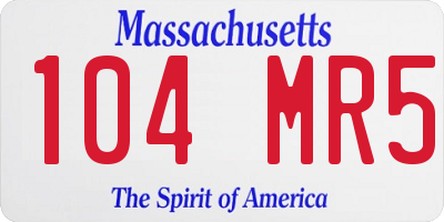 MA license plate 104MR5