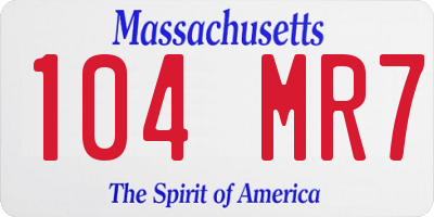MA license plate 104MR7