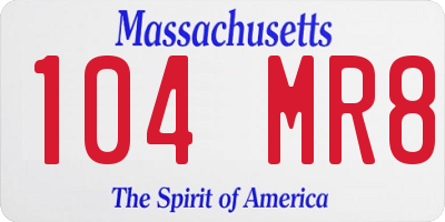 MA license plate 104MR8