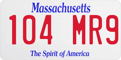 MA license plate 104MR9