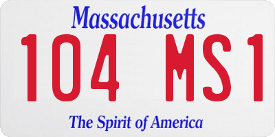 MA license plate 104MS1