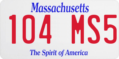 MA license plate 104MS5