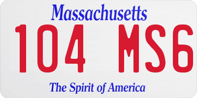 MA license plate 104MS6