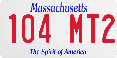 MA license plate 104MT2
