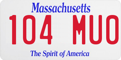 MA license plate 104MU0