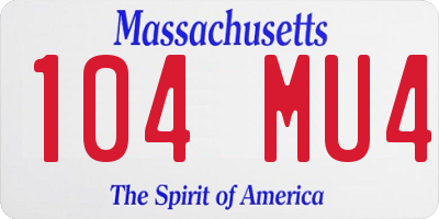 MA license plate 104MU4