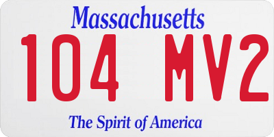 MA license plate 104MV2