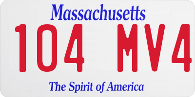 MA license plate 104MV4